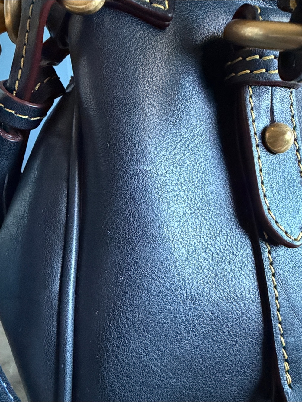 Dooney & Bourke Florentine Satchel- Navy - Picture 5 of 14